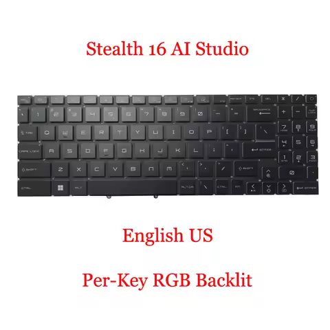 Laptop Per-Key RGB Backlit Keyboard For MSI Stealth 16 AI Studio A1VIG A1VHG A1VGG A1VFG MS-15F3 MS-