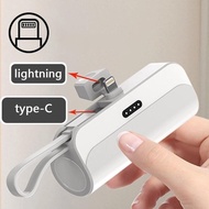 Fanluosy 8000mAh Capsule Mini PowerBank Upgraded Display PowerBank With Cable Type-C / iP Charge Por