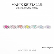 [25 GRAM] Yummy Candy Crystal Beads / Candy Milk Filled Crystal Beads / Lollipop Crystal Beads