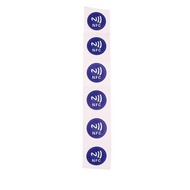 Mypink 6pcs 13.56MHz ISO14443A  213 Chip RFID Adhesive Tag Label Blue NFC 213 144 Bytes Wet Tag Stie