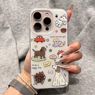เคส Z9 5G IQOO เคส Z9X IQOO Z9เทอร์โบแบบญี่ปุ่นและเกาหลีกราฟฟิตีลูกสุนัขเคสโทรศัพท์รูปการ์ตูน