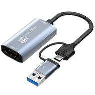 4K HDMI Video Capture Card HDMI to USB USB-C Game Grabber for PS5 Switch Xbox Live Stream