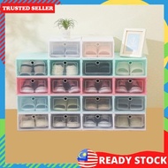 Stackable Storage Shoes Shoe Box Organizer Shoe Rack Clear Plastic Box Cabinet Penyimpan Kotak Kasut Rak Kasut