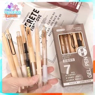 TTT 7PCS Black Gel Pen 0.5mm Mechanical Aesthetic Gel Pen Mechanical Classic 0.5mmDesign Including H