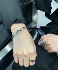 Prada outlet 普拉達 銀色手鐲