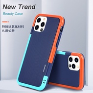 FOR iPhone XR XS Max 11 Pro Max 12 Mini Pro Max 3 Tones Color PC Tpu Hard Case Bumper Cover