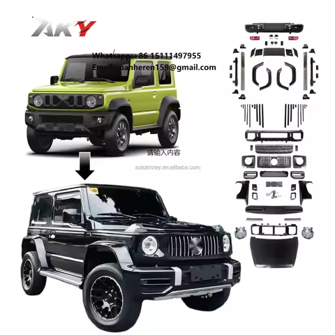 2019+ Suzuki Jimny Bodykit AMG G63 Style Facelift Front Bumper Side Step Hood Top Lights Car Parts N