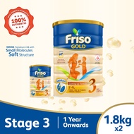 [Bundle of 2] Friso Gold 3 Growing Up Milk with 2'-FL 1.8kg for Toddler 1+ years Milk Powder