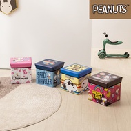 【收納王妃】Snoopy史努比系列 皮革正方收納椅 收納箱 (歡樂)