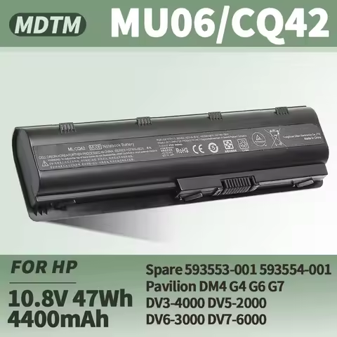 Battery for HP MU06 MU09 Spare 593553-001 593554-001 CQ32 CQ42 CQ43 435 436, Pavilion DM4 G4 G6 G7 D