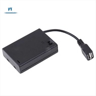 3XAA Battery Case with Cover and Switch Connected to USB Female Connector USB Female Socket Battery 