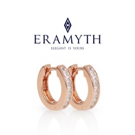 Eramyth : ต่างหู ห่วง เงินแท้92.5 เพชรCZ ชุบสีโรสโกล์ ขนาด 14.5mm EM-0015-P01-15 (พร้อมส่งมีหน้าร้าน