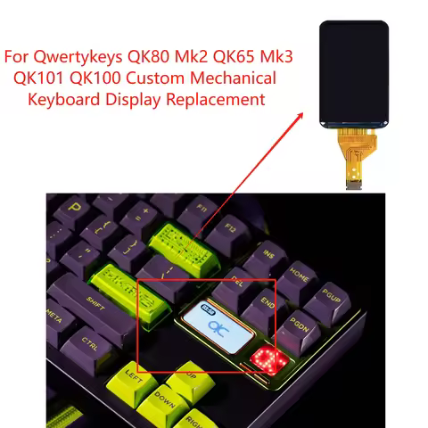 New Full-Color Display for Qwertykeys QK80 Mk2 QK65 Mk3 QK101 QK100 Custom Mechanical Keyboard Displ