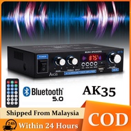 AK35 800W Bluetooth 5.0 Audio Power Amplifier 2 Channel Stereo Receiver with Remote Control