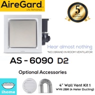 AIREGARD 4" SILENT VENTILATOR AS-6090-D2 (Square) (Silver)