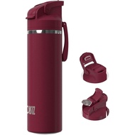 OISIZ Insulated Water Bottle 20 oz with 2 in 1 Spout and Straw Lid,One Click Safety Lock,100% Leakpr