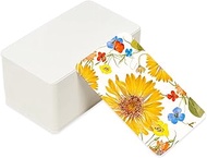 Pack of 60 Paper Cards A6 Cardboard, 350 g/m² Cream Paper, Round Corners, Blank Card Set for Childre