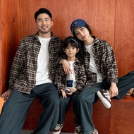 American Retro Parent-Child Outfit Plaid Shirt Mother-daughter matching outfit Dad & baby outfit