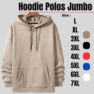 Hoodie Sweater Jacket Plain Men Jumbo Bigsizie 2XL 3XL 4XL 5XL 6XL 7XL