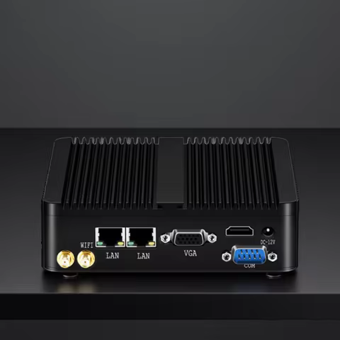 Intel Celeron J6412 N2930 J1900 Mini PC with 2xGigabit LAN 1xUSB3.0 3xUSB2.0 2xRS232 Fanless Industr