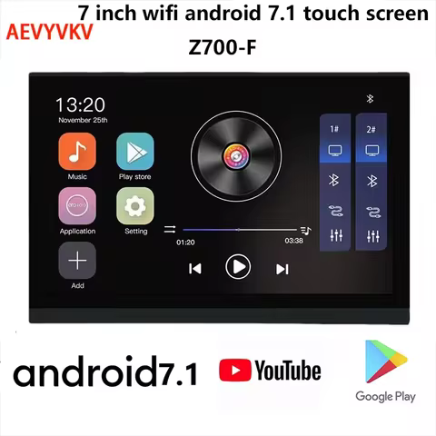 7Inch Touch screen home buletooths audio wall amplifier android smart control panel 2 zone volume mu