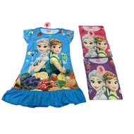 Fruits Anna & Elsa Princess Frozen Dress Girl Gown Purple Blue Pink