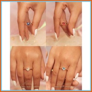 ☇◑    12 Color Heart Crystal Stones Birthstone Adjustable Ring (Tala by Kyla Inspired)