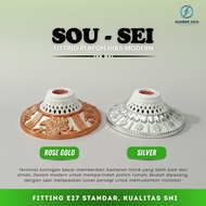 SOU-SEI E27 Round Ceiling Light Fitting Brass Terminal 14x14x5cm Gold Silver Rose Gold SS-777 and SS