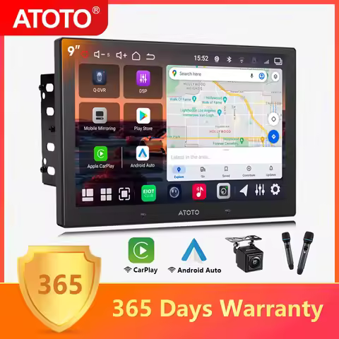 ATOTO 9 inch Android 14 Car Radio Double 2 Din Stereo with Microphone Camera DSP Bluetooth GPS Navig