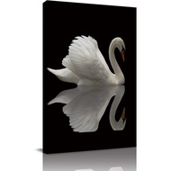 Elegant Swan Canvas Print 36x24 Inch, Wall Art for Home & Office Decoration