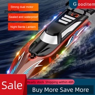 [Gooditem] Colorful Led Boat Waterproof Rc Boat Waterproof Electric Rc Boat Toy with Led Lights Outdoor Fun for Southeast Asian Buyers