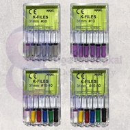 Dental endo K file NiTi 25 31 mm / kfile ni ti 25mm 31mm 8 10 15-40 45-80