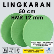 HIJAU 50 cm - 12 mm circle - green MDF HMR board/