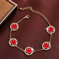 Copper Bracelet镶嵌小花gelang tembaga轻奢Charm bracelet for woman mothers day gift ideas 0.00 Barang Free 