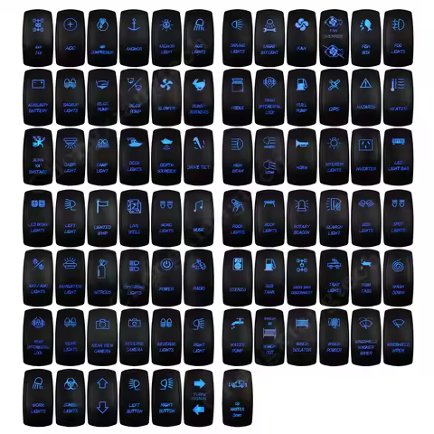 12V ON ON / ON OFF/ OFF ON ON/ ON OFF ON / ON ON ON Rocker Switch Blue Light Waterproof for Car Boat