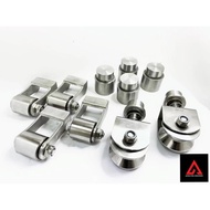 Stainless Steel Folding Gate Set (2 1/2"UV Roller +Gate Hinges +Auto Bearing)