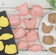 ［訂購]8件sanrio曲奇模具  玉桂狗 Kuromi  Cinnamon  melody Little Twin Stars XO企鵝 hello kitty 曲奇模具嬰兒副食品 教學 早教 幼兒