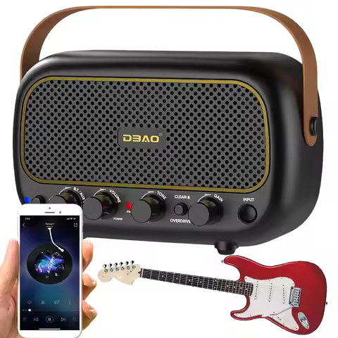 Mini Guitar Amplifier Speaker Wireless Bluetooth-Compatible Speaker Practice Electric Amplifier for 