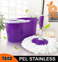 Spin Mop Stainless COD Spin Mop Magic Mop Super Mop Alat Pel Lantai dan Ember Peras Ultra Mop