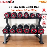Genuine KINGBOX Single Dumbbells, Rubber Coated Cast Iron Dumbbells, Dumbbells 2.5kg 5kg 7.5kg 10kg 