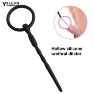 YELLO-Urethral Tube Rod Hollow Convenient Silicone Urethral Dilator Stimulation Stopper for Adult Men