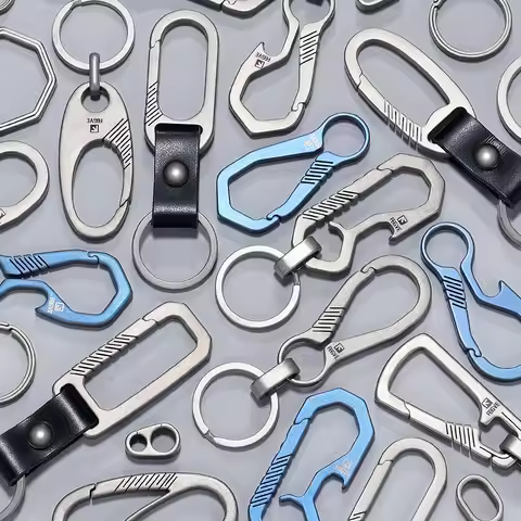 Real Titanium Keychain Men EDC Lightweight for Car Key Chain Buckle Key Rings Holder Tool High-Quali