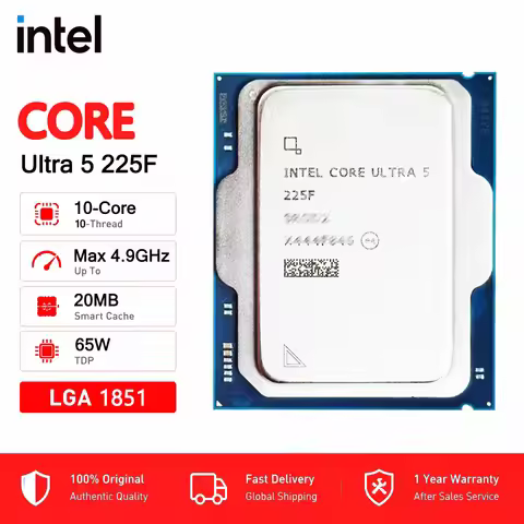 CPU processor Ultra 5 225F Intel Core Ultra 5 225F 2.7GHz 10 cores 10 threads LGA 1851 New but witho