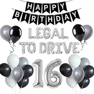 Legal To Drive Birthday Banner, 16th Birthday Decorations for Boys, 16 Year Old Boy Birthday Decorat