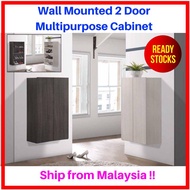 READY STOCK Wall Mounted 2 Door Shoe Cabinet Multipurpose Storage Rack Rak Kabinet Kasut Gantung Dinding Serbaguna