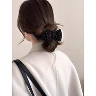 SHARON - ACC LOVE FABRIC RIBBON SCRUNCHIE PREMIUM DENIM RIBBON HAIR TIE | BLINK BLINK SCRUNCHIE
