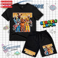 (Free Name) Cute Five At Night Freddy's Game Shorts T-Shirt Set - Five At Night Freddy's Game Childr