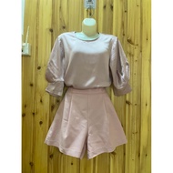 Silk shirt and stretch pants set CCHAT s -m new