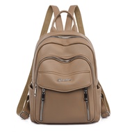 Fashion  Leather Backpack Four Seasons Travel Waterproof Anti Theft Backpack Famous Women's er School Bag Grey One
