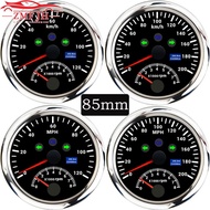 New 85mm Digital Car Gps Speedometer 120KMH 200KMH with Tachometer 0-8000RPM Meter 2 In 1 For Marine